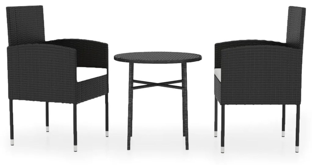 3098035 vidaXL Set mobilier de grădină, 3 piese, poliratan