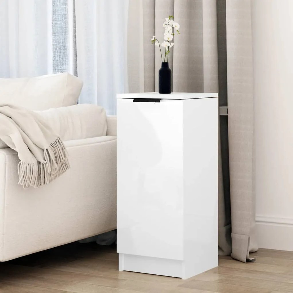 811145 vidaXL Dulap, alb extralucios, 30x30x70 cm, lemn compozit