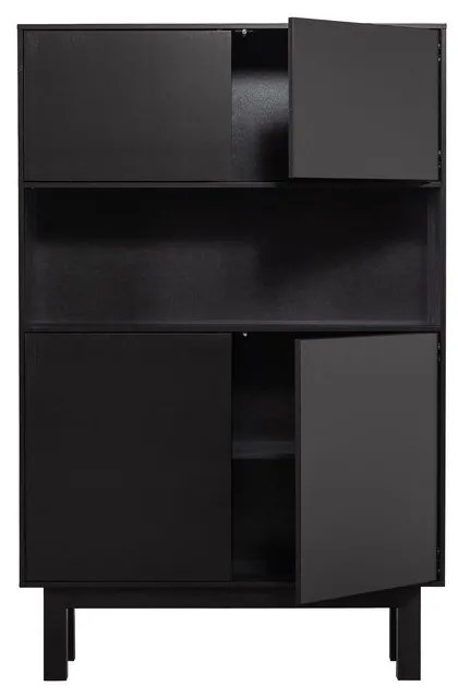 Dulap negru din lemn de pin 110x170 cm Finca – WOOOD