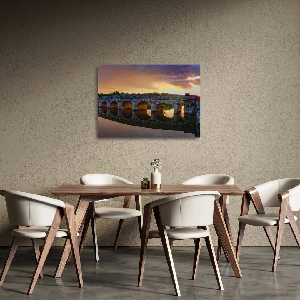 Tablou pe sticlă cu pod (70x50 cm)