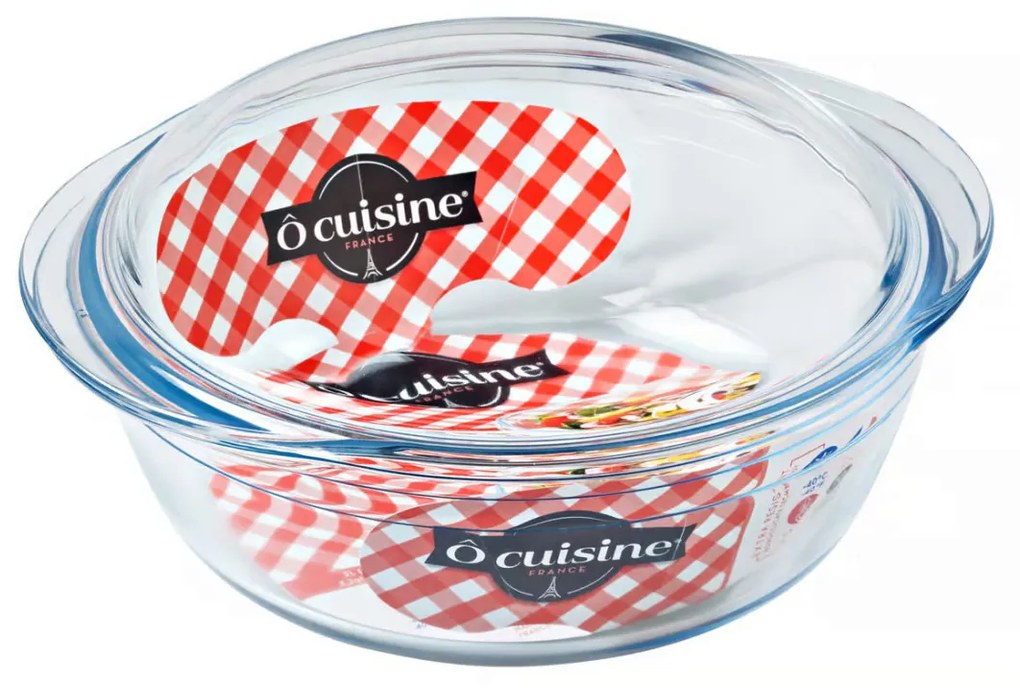 Vas termorezistent cu capac 18cm, 1.4L, Ocuisine