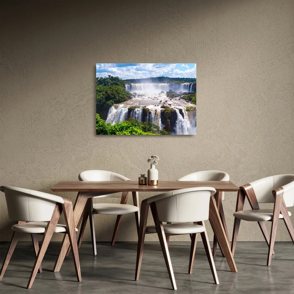 Tablou pe sticlă cu cascadele Iguass (70x50 cm)