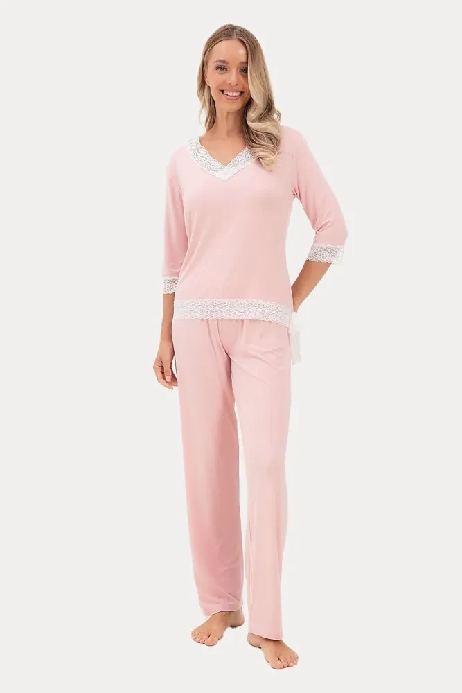 Pijamale femei ROZALIE din bambus L Roz / Pink