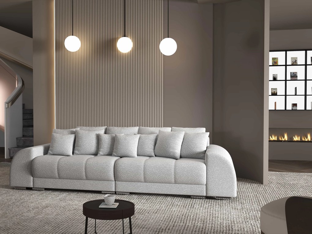 Canapea extensibilă dumonde cu 2 lăzi de depozitare si sezut confortabil din spuma high-density, Verona Euphoria Dove 310x100 cm