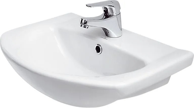 Lavoar baie suspendat alb lucios 50 cm, asimetric, Cersanit Libra
