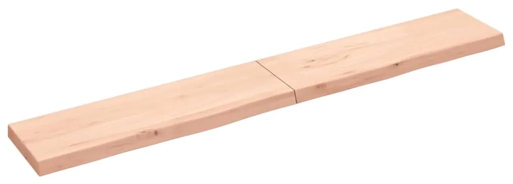 363605 vidaXL Poliță de perete, 200x30x(2-6)cm, lemn masiv de stejar netratat