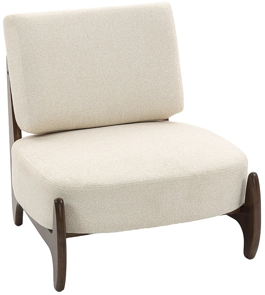 HOMCOM Fotoliu de salon din chenilă, fotoliu pentru dormitor confortabil, pernă groasă, șezut tapițat, 72 x 73,5 x 81 cm, crem | Aosom Romania