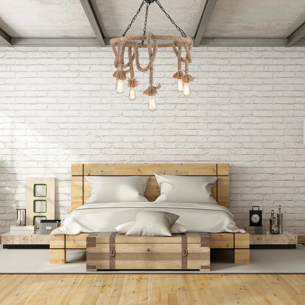 Plafonieră suspendată, în stil rustic 60 cm
