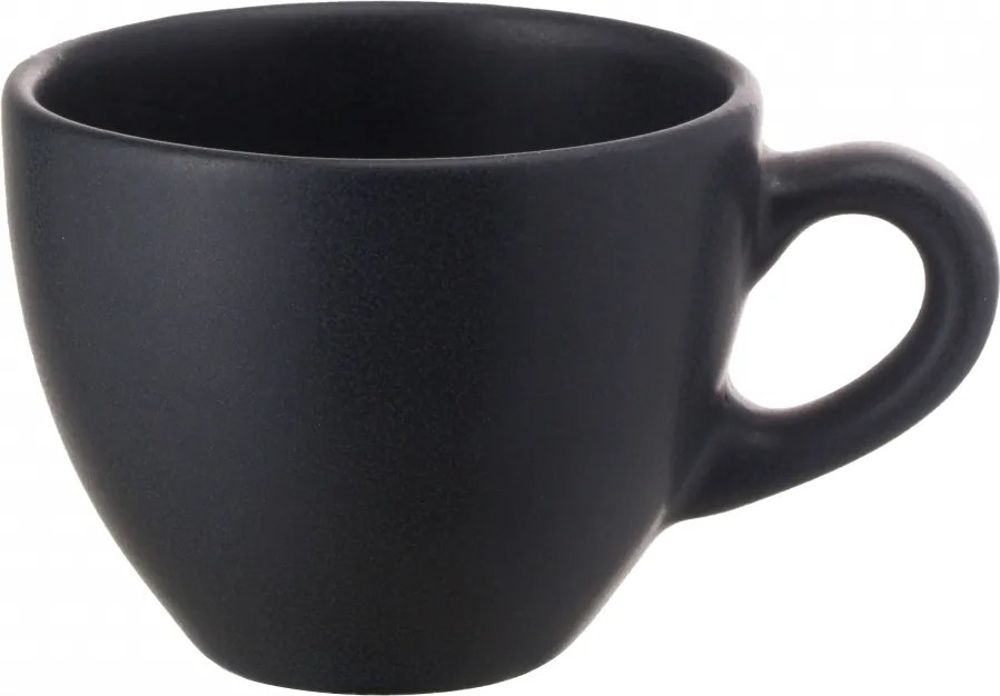 Set 200 Cesti + 200 Farfurii Cafea Vulcano (100 Cesca Espresso 70ml, 100 Ceasca Cappuccino 200ml, 200 Farfurii ) Negru Mat Carbon