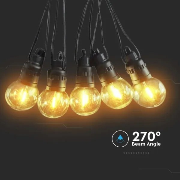 Șir solar LED 10xLED/0,5W/4,5V 12 m 3000K IP44 + telecomandă