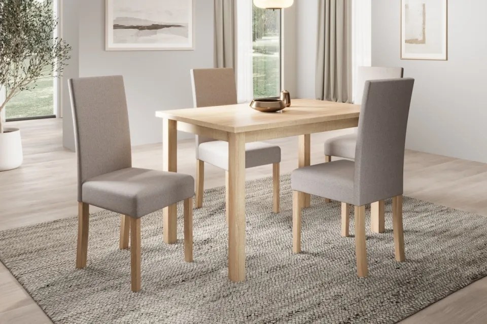 Scaun tapitat, din lemn, Nola II, ADRK Furniture (Culoare: Sonoma / Opium 99)