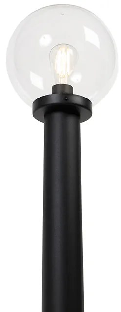 Lampă de exterior tip stâlp neagră cu glob transparent 100 cm IP44 - Sfera