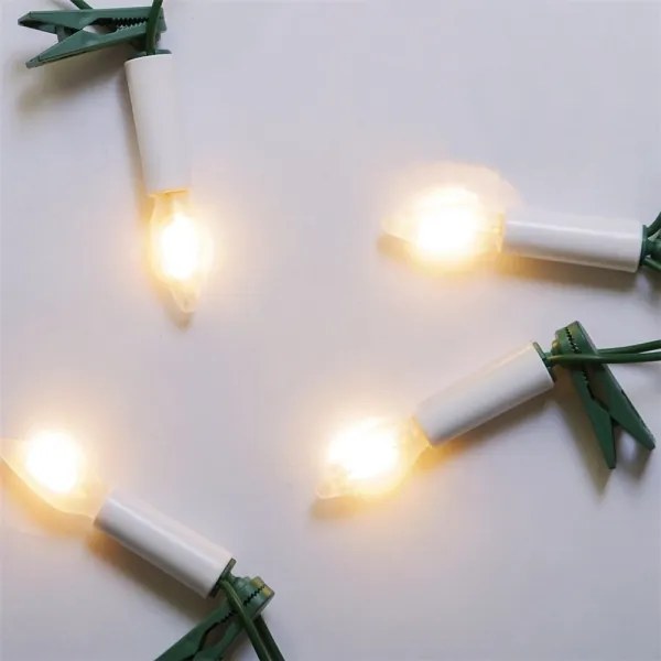 Instalație LED de exterior de extensie FELICIA FILAMENT 20xE10 14m transparent/alb cald IP44