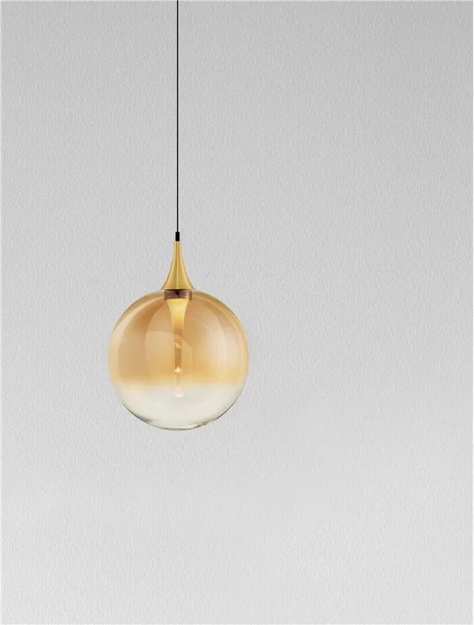 Pendul LED modern, Metal, Sticla, Champaign, ORENDA