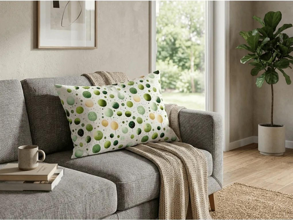 Husa de perna din bumbac poliester GREEN TREES POLY 50x70 cm, verde
