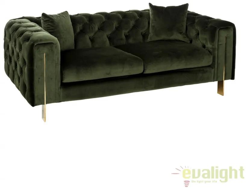 Canapea cu 2 locuri design elegant Barbara catifea verde DZ-105505