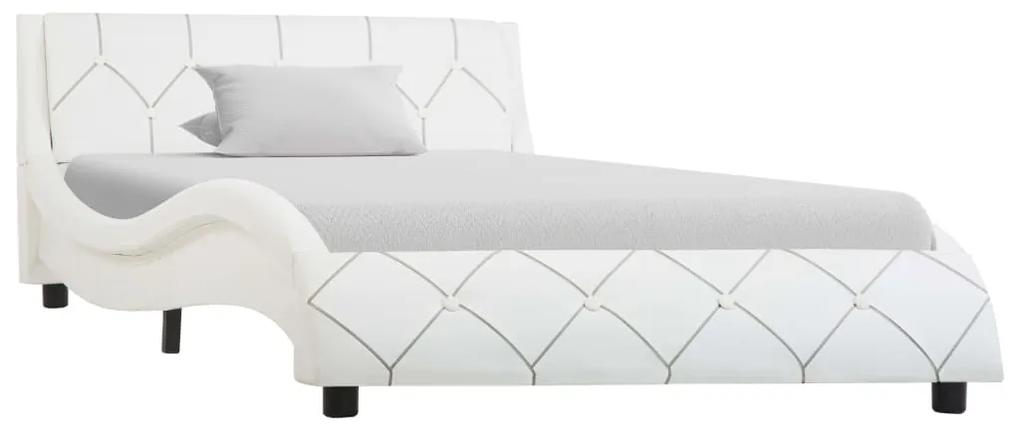 285636 vidaXL Cadru de pat, alb, 90 x 200 cm, piele artificială