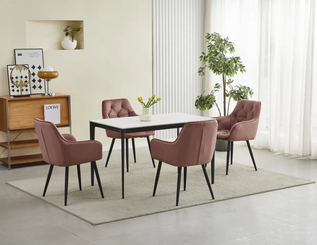 Scaun de masa JORK VELVET, roz