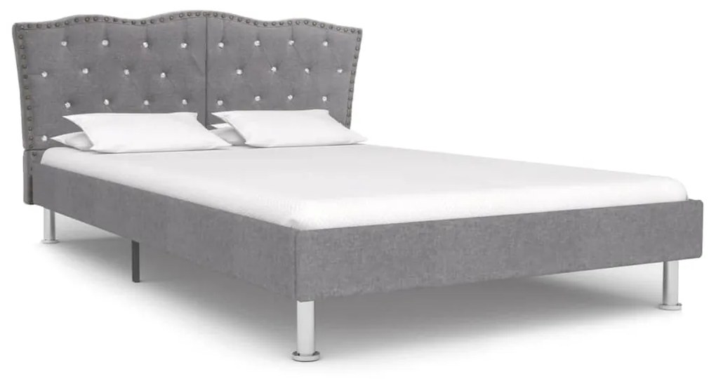 280539 vidaXL Cadru de pat, gri deschis, 140 x 200 cm, material textil