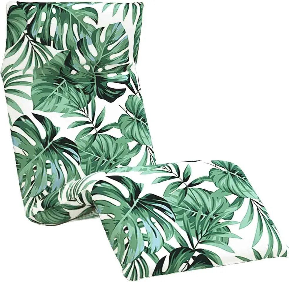 vidaXL Șezlong pliabil cu model de frunze 175x54x8,5cm țesătură Oxford