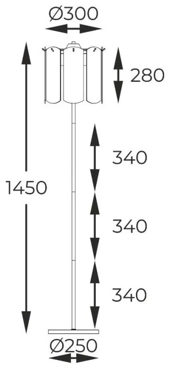 Lampadar, Lampa de podea moderna Nira auriu