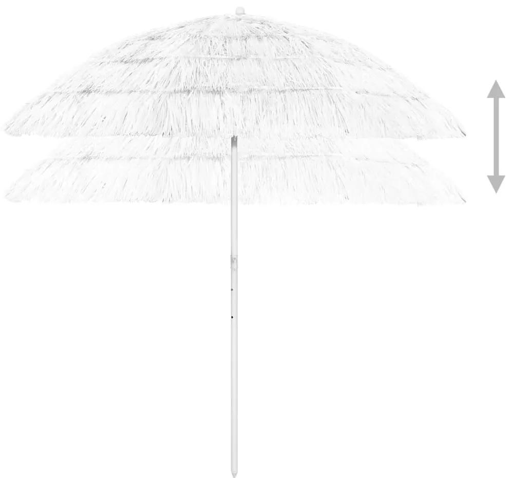 Umbrela de plaja Hawaii, alb, 240 cm Alb, 240 cm