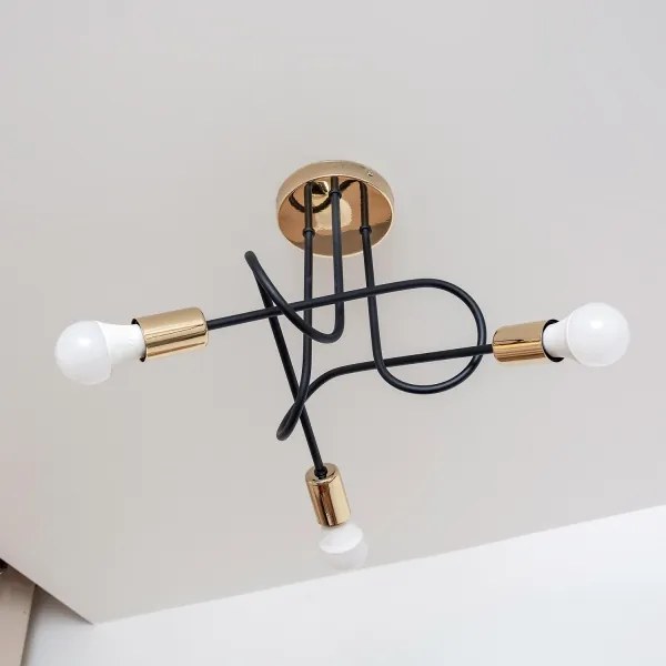 Lustră aplicată OXFORD 3xE27/15W/230V auriu/negru