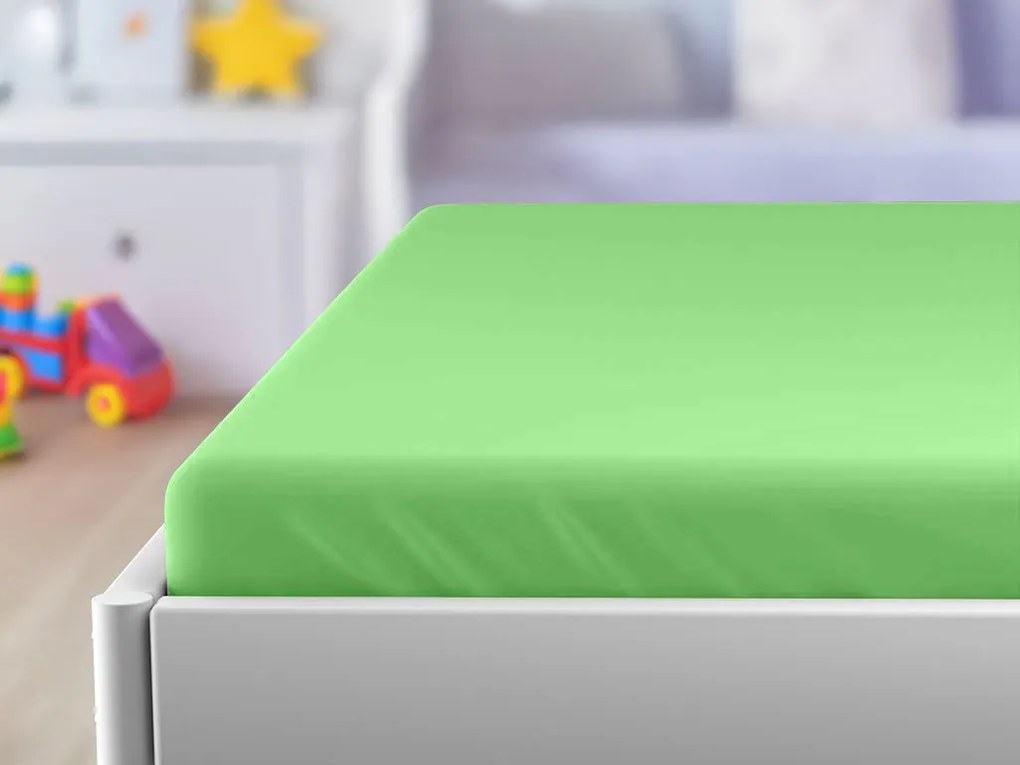 Cearsaf Jersey pentru patut de copii fistic 70 x 140 cm