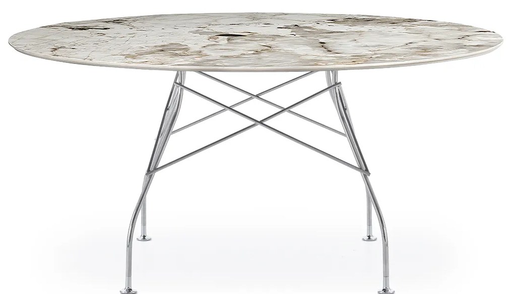 Masa de sufragerie GLOSSY XXL, varianta multipla - Kartell Culoare: Tundra naturală / Crom