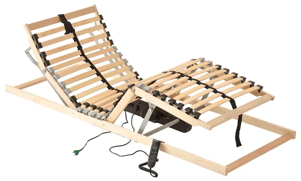 vidaXL Bază de pat electrică cu șipci, 28 șipci, 7 zone, 70 x 200 cm