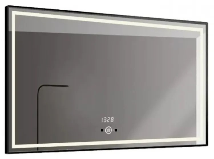 Oglinda Baie Led Cu Senzor De Miscare , 100x65cm, Rama Negru Mat, Led Touch , Elit's ESN J31