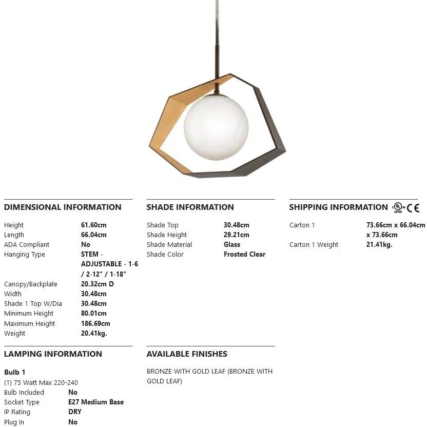 Pendul elegant realizat manual, design modern, ORIGAMI big