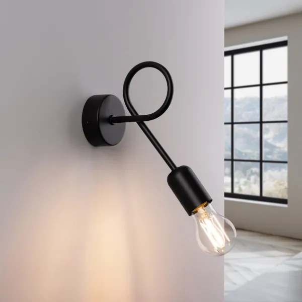 Lampă de perete Sollux SL.1433 LOOP 1xE27/15W/230V negru