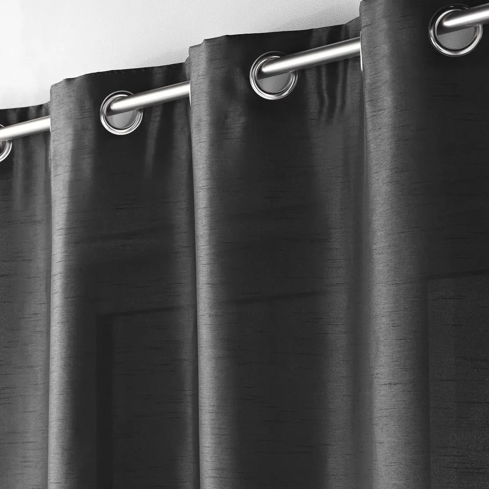 Draperie gri închis din microsatin 140x240 cm Shana – douceur d'intérieur