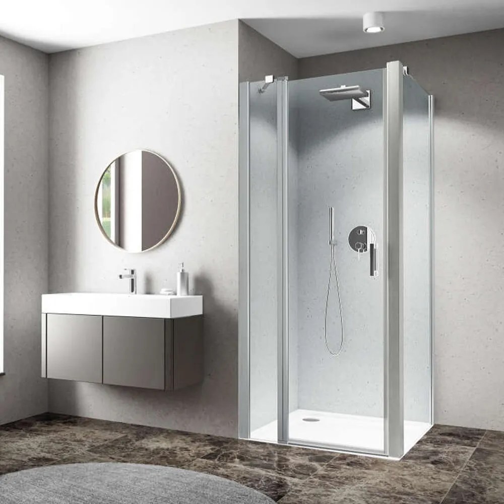 Perete lateral fix Roth Cariba 100 cm sticla 6 mm transparent-crom lucios