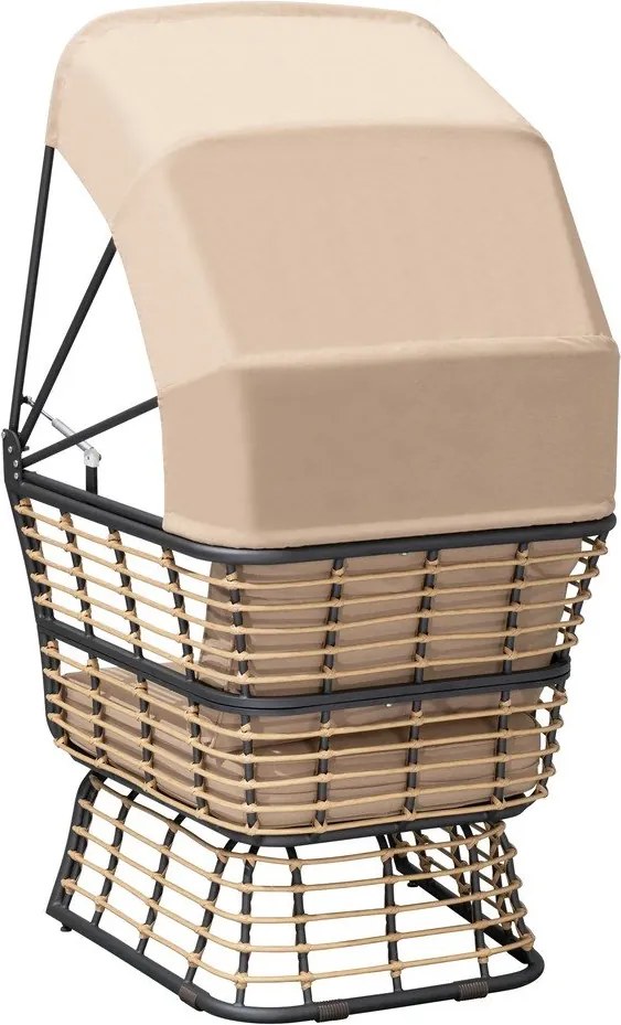 Fotoliu de grădină bej din metal Paros – Garden Pleasure