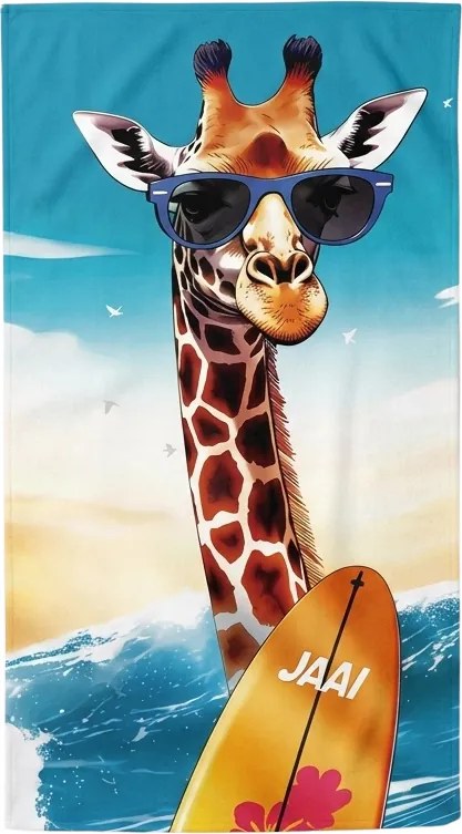 Prosop de plaja uscare rapida XXL GIRAFO colorat 150 x 210 cm, 100% microfibra