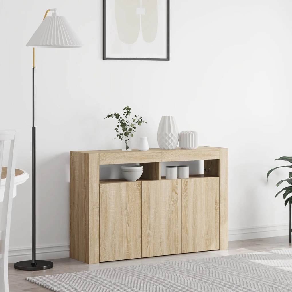 vidaXL Masă laterală Stejar Sonoma Lemn ingineresc 116 x 30 x 75 cm