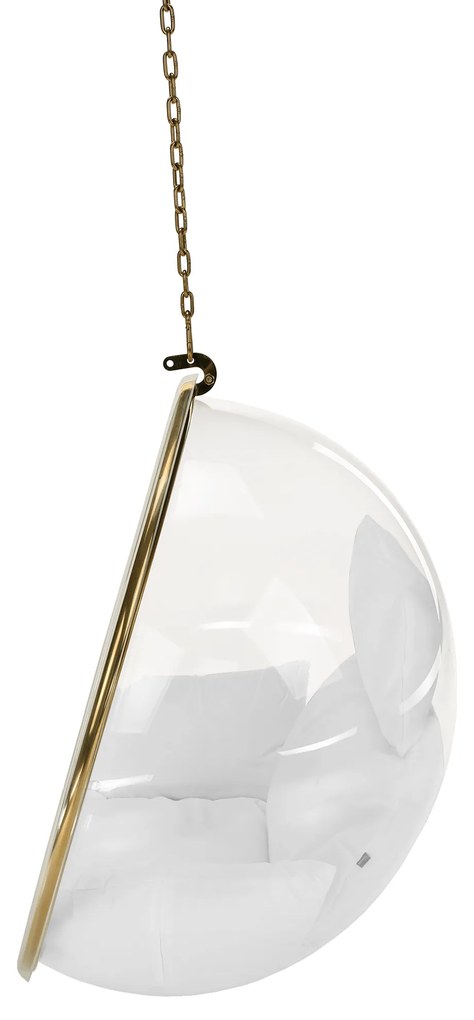 Scaun suspendat, transparent/ auriu/ alb, BUBBLE NEW TIP 1