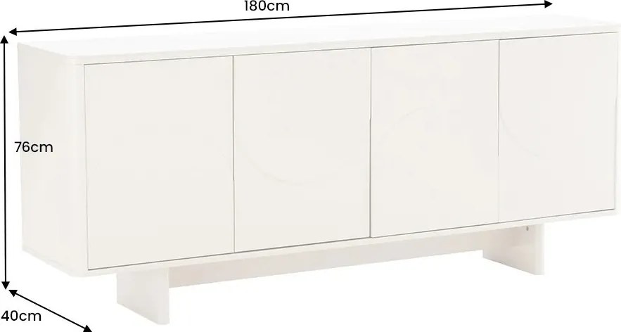 Comoda cu blat ceramic SAVOY 180cm alb