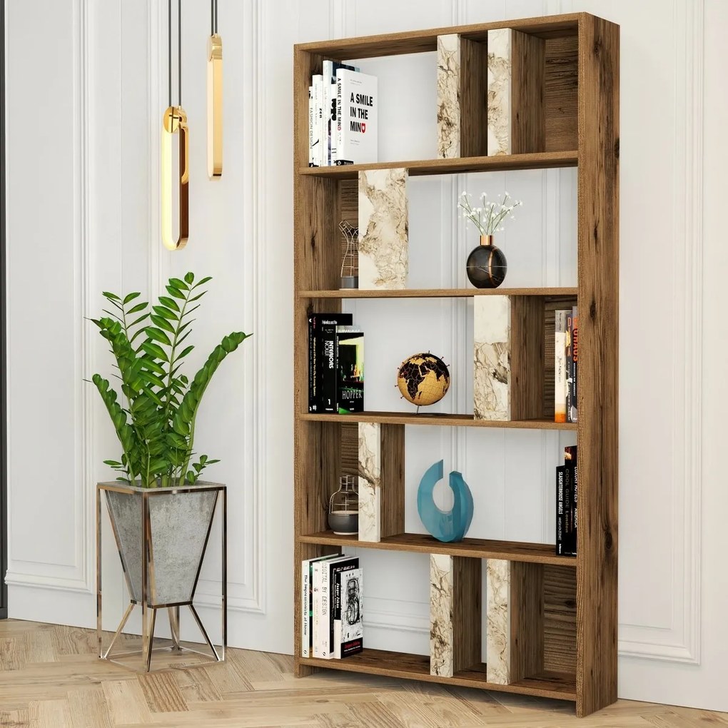 Bibliotecă Lime White Marbel and Walnut