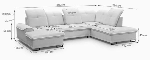 Coltar extensibil forma U gri deschis Boss