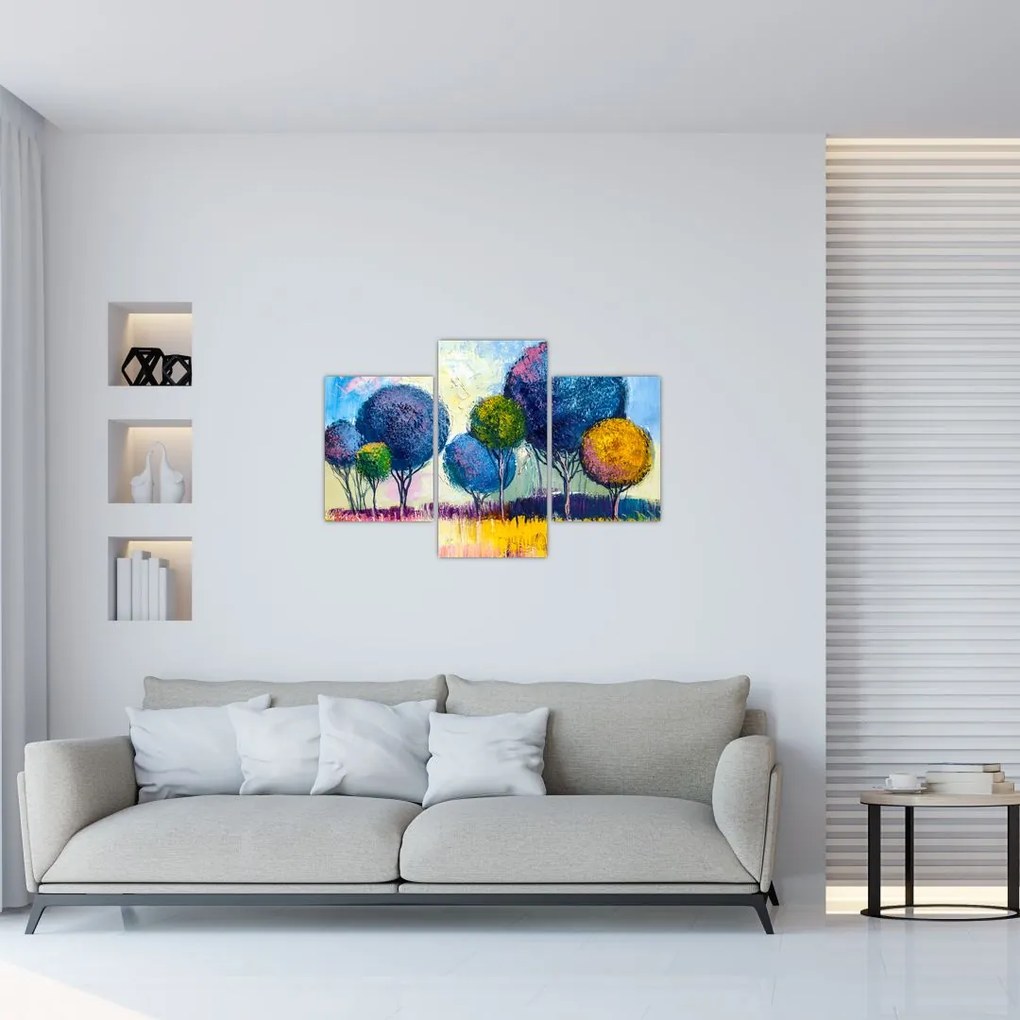Tablou - Copaci, pictură în ulei (90x60 cm)