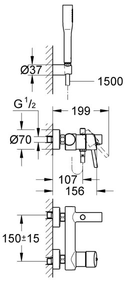 GROHE CONCETTO 32212001 - baterie pentru cadă, crom lucios
