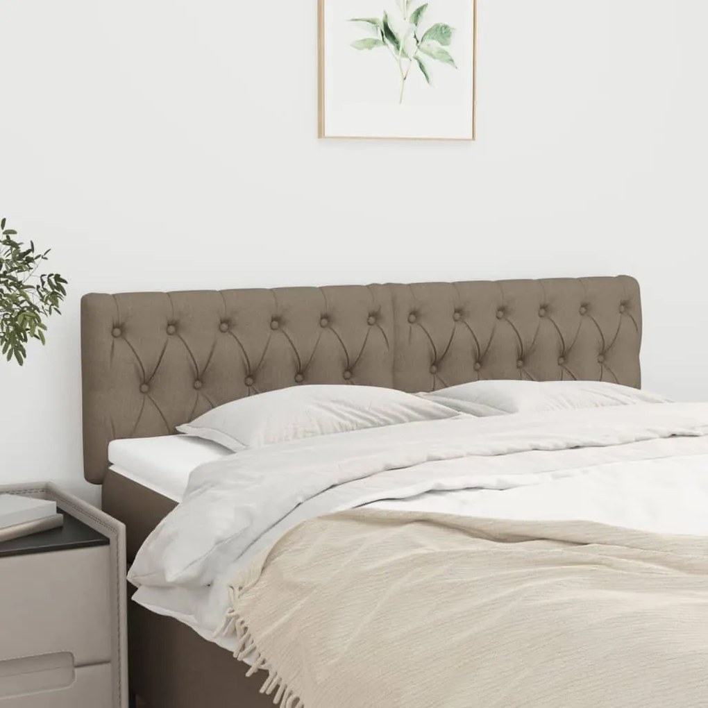 vidaXL Tăblii de pat, 2 buc, gri taupe, 80x7x78/88 cm, textil