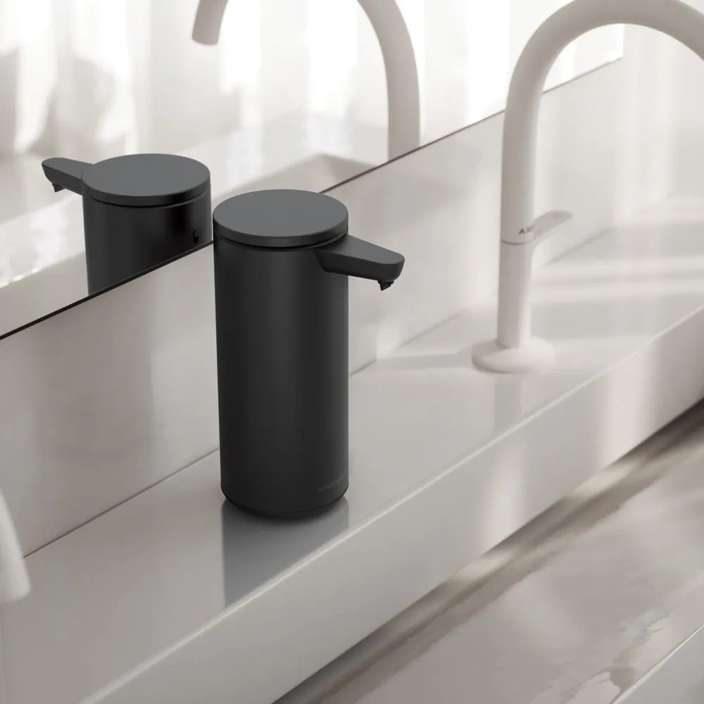 Dozator de săpun lichid negru automat din oțel 266 ml – simplehuman