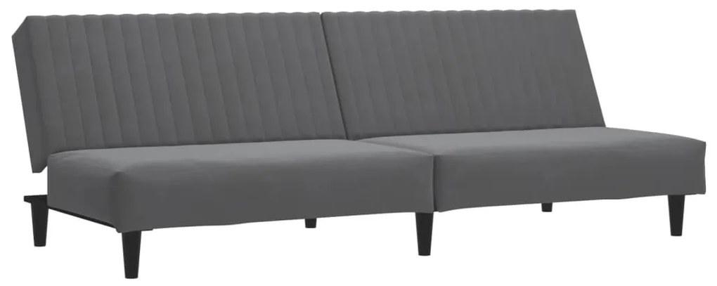337640 vidaXL Canapea extensibilă cu 2 locuri, gri închis, catifea