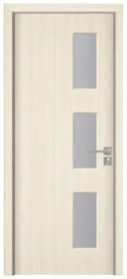 Usa Interior din MDF Novo Doors ND316, Cadru din Lemn Masiv, Geam Sablat, KIT COMPLET, Toc , Manere si balamale incluse (Culoare: Gri deschis,