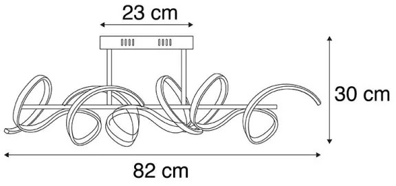 Lustră LED aplicată dimabilă CURLS LED/25,8W/230V Leuchten Direkt 19032-21