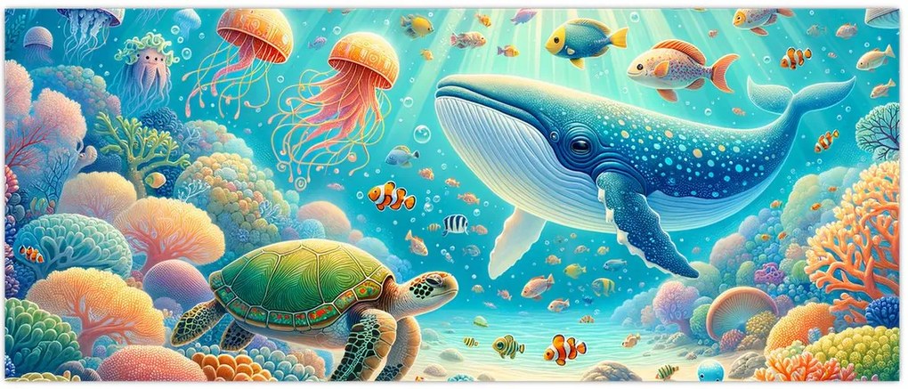 Tablou - Lumea sub apă (120x50 cm)